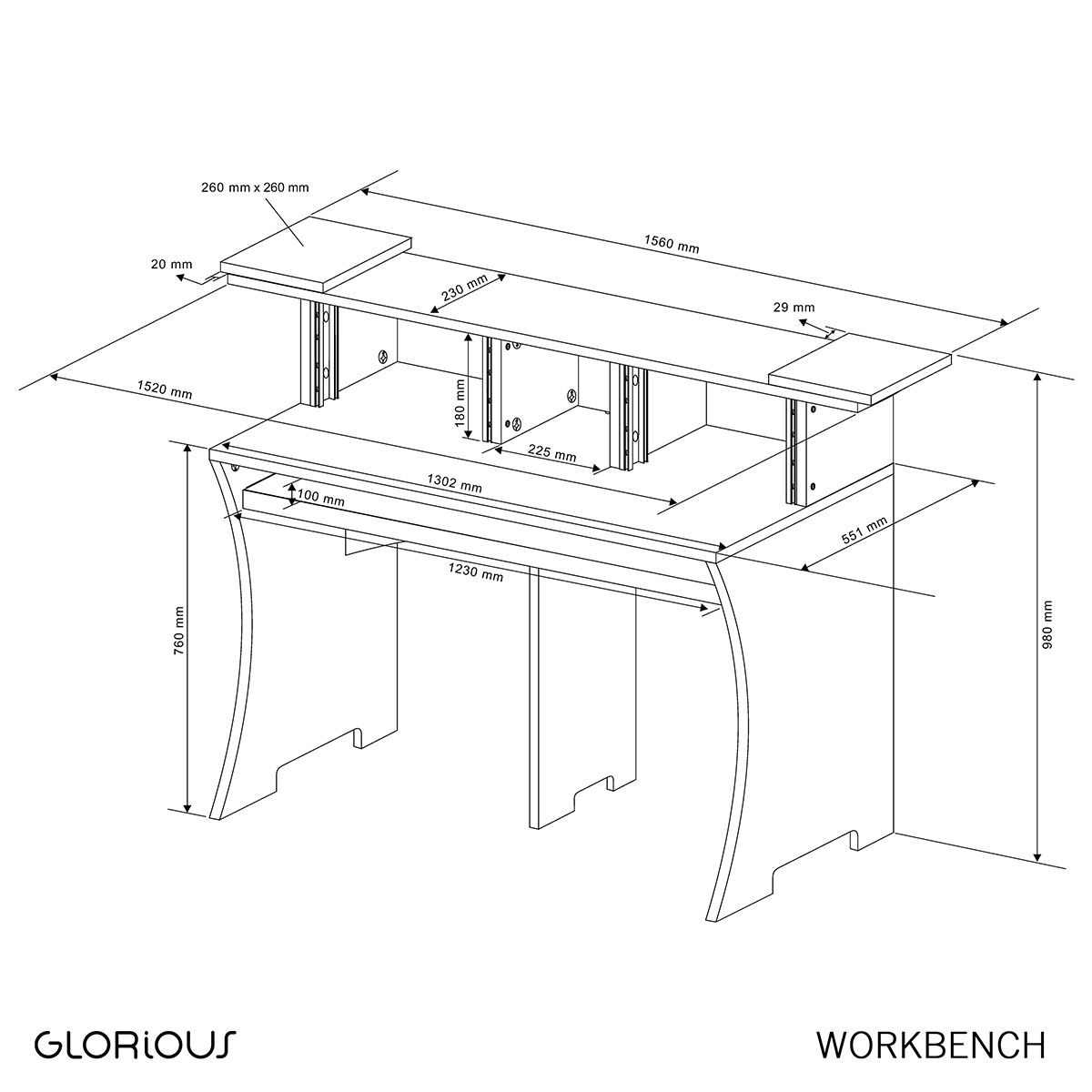 Glorious Workbench (svart)