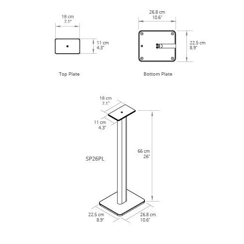 Kanto SP26 26" Speaker Stands (White, Pair)