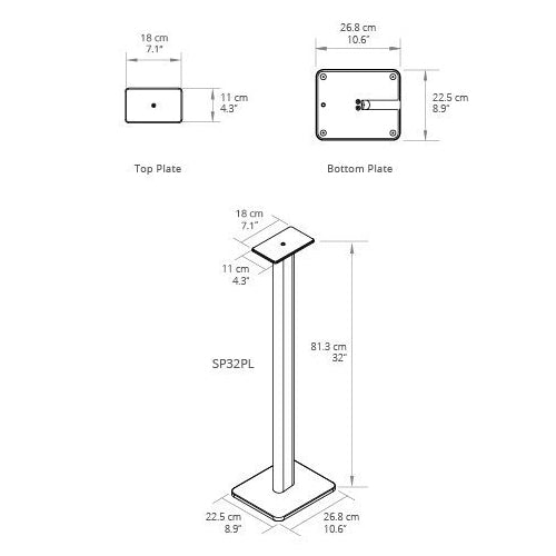 Kanto SP32 32" Speaker Stands (White, Pair)