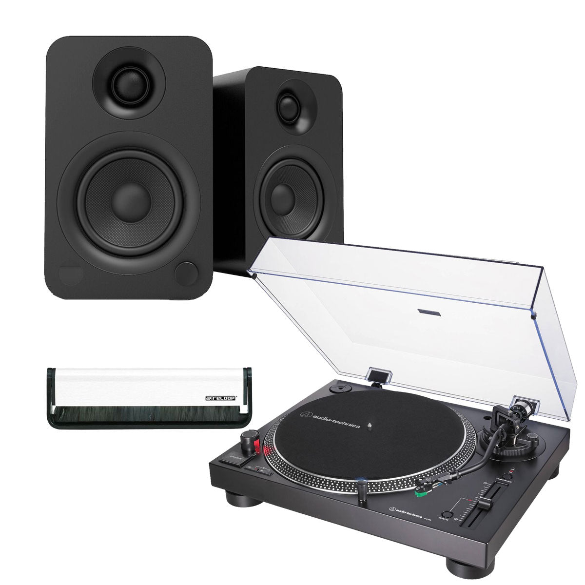 Audio Technica LP120XUSB (sort) + Kanto YU (sort) bundle