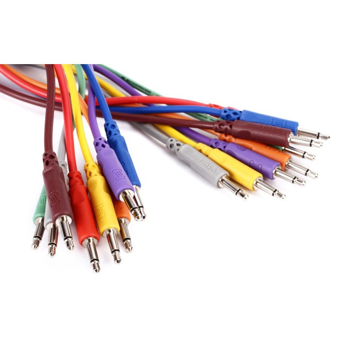 Hosa CMM-830 3.5 mm TS - 3.5 mm TS Unbalanced Patch Cables 0.3m (8 pcs.)