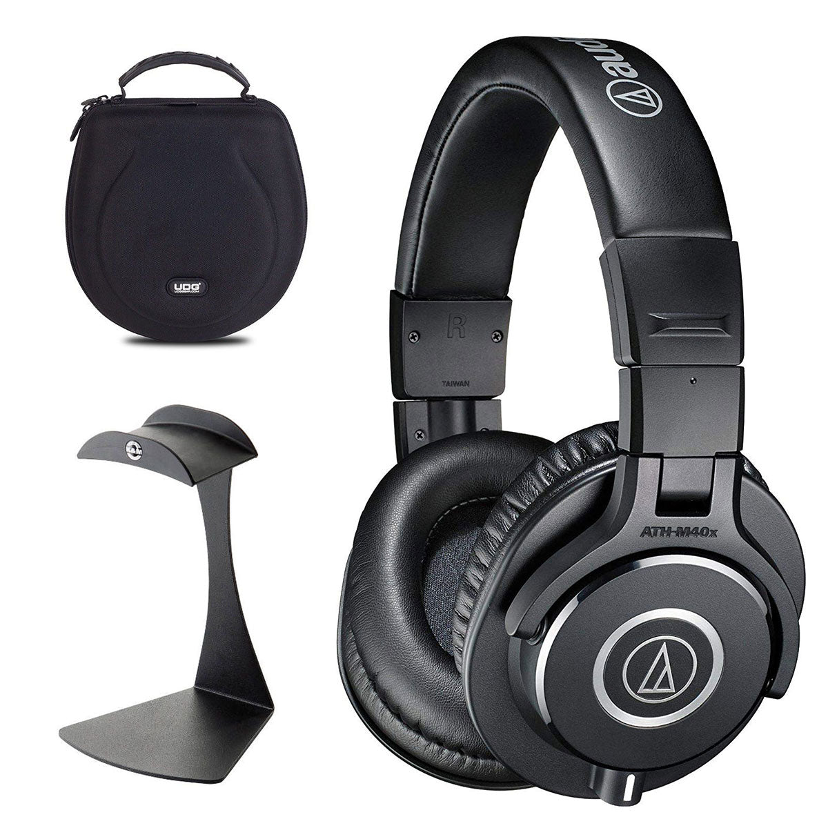 Audio Technica ATH-M40x + UDG etui + K&amp;M Stand Bundle