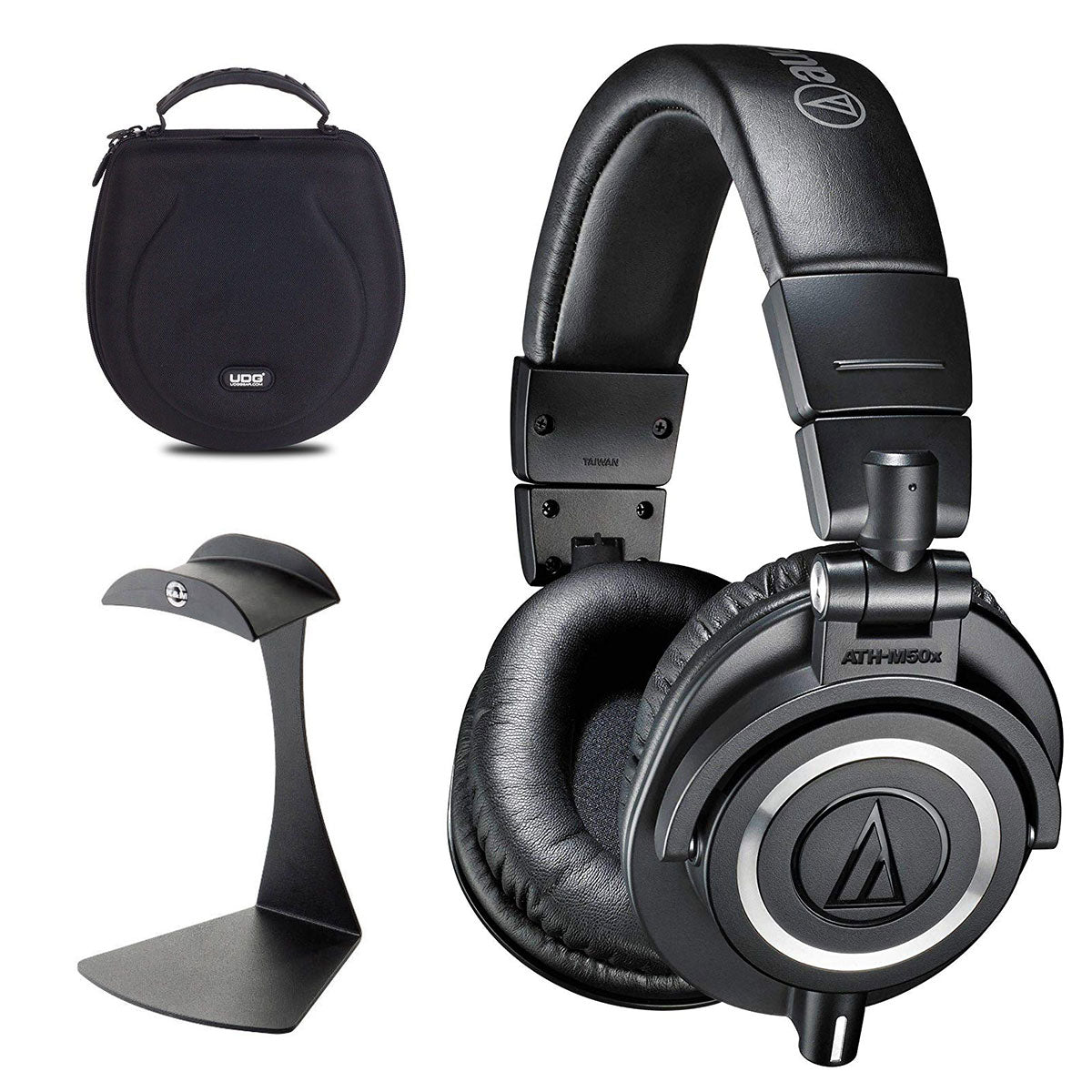 Audio Technica ATH-M50x + UDG etui + K&amp;M Stand Bundle