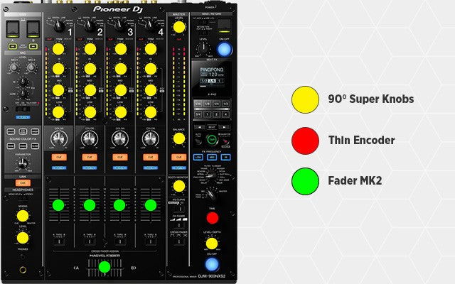 DJ Techtools 90° knopsæt (Glow In The Dark)