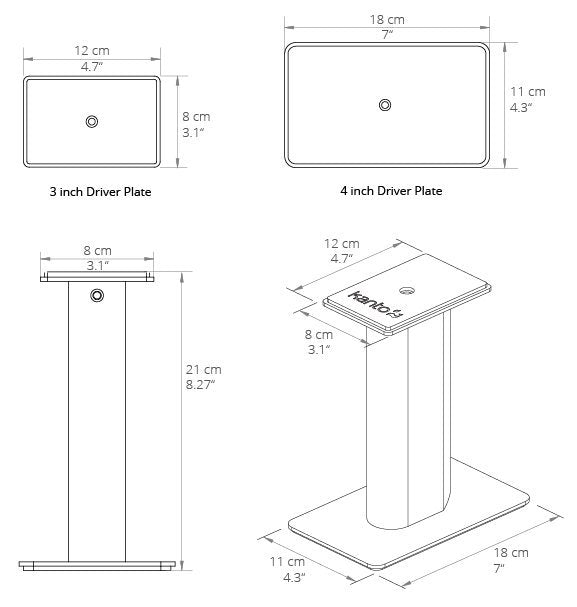 Kanto SP9 9" Desktop Speaker Stands (White, Pair)