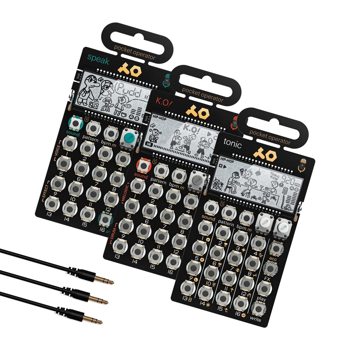 Teenage Engineering PO-32 + PO-33 + PO-35 + Sync Cables Bundle