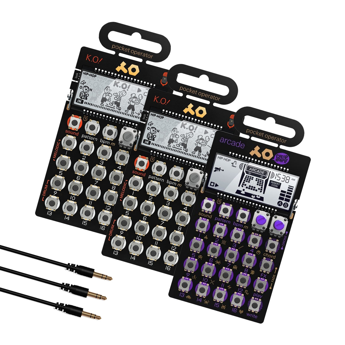 Teenage Engineering PO-33 + PO-20 + PO-12 + Sync Cables Bundle